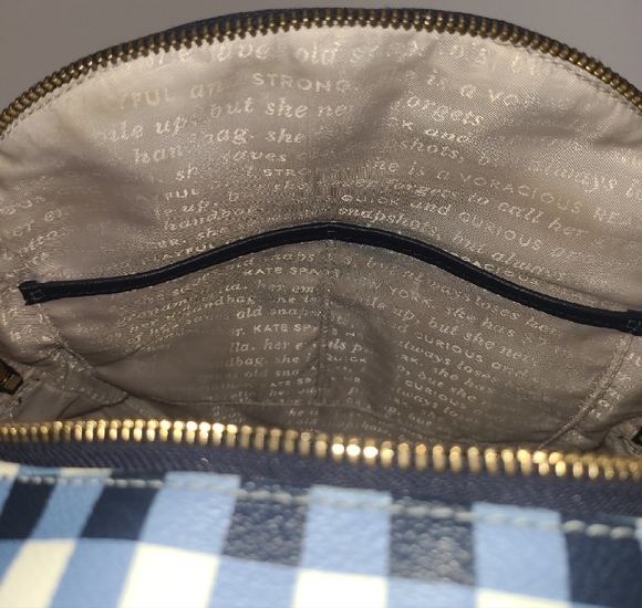 Kate Spade Navy and White Checkered Backpack